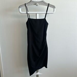 Black mini dress spaghetti strap NWT small trendy